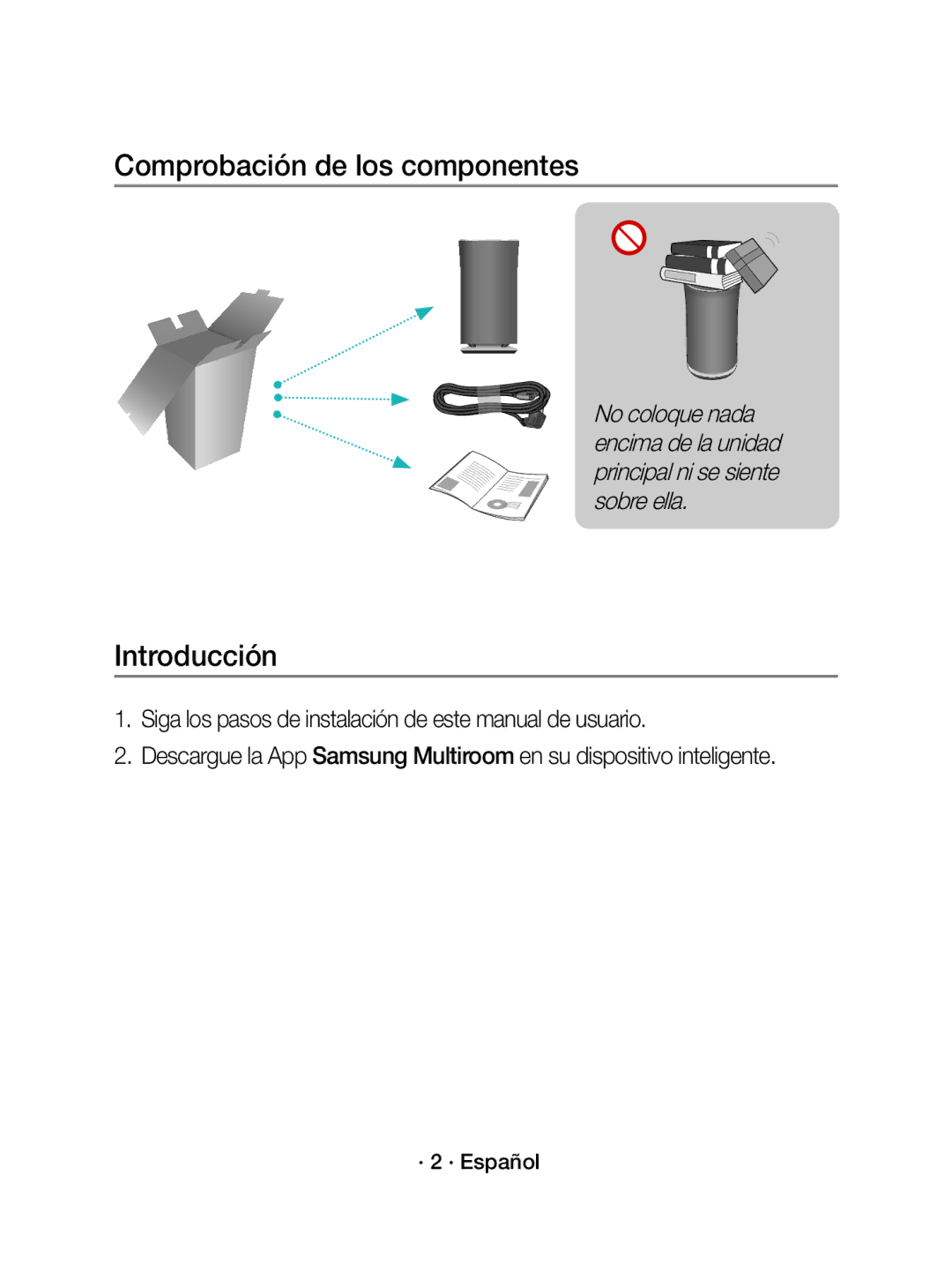 Samsung WAM3500/ZF manual Comprobación de los componentes, Introducción 