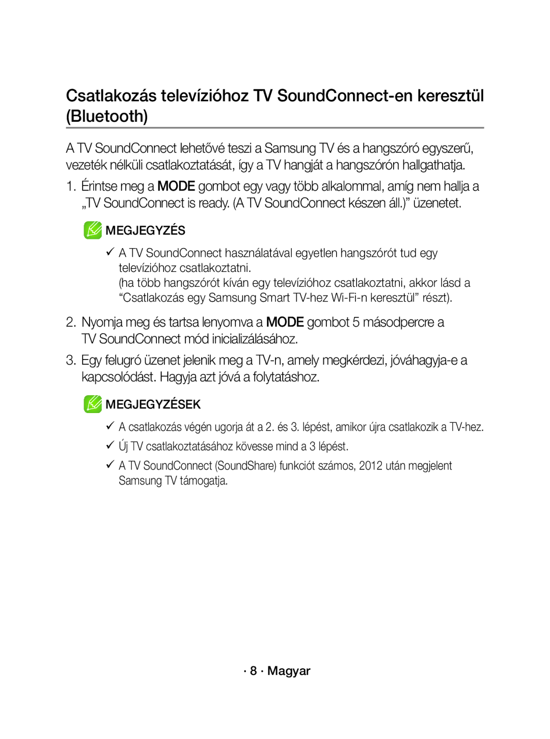 Samsung WAM3501/XN, WAM3501/EN manual Megjegyzések 