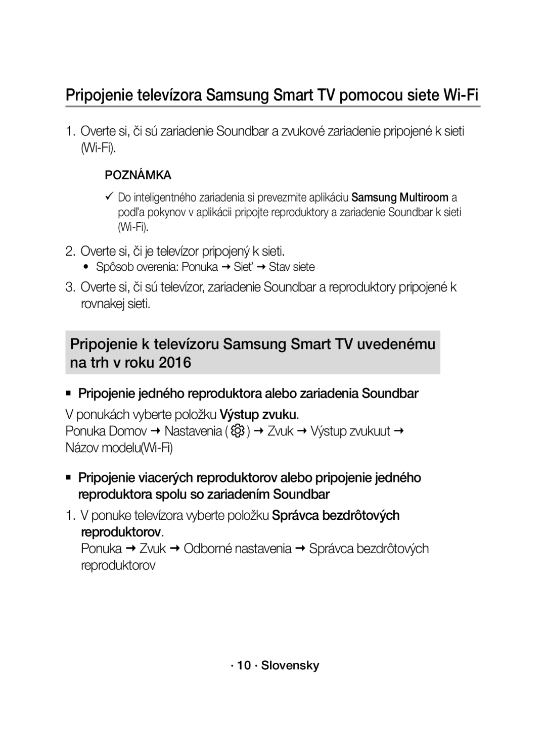 Samsung WAM3501/EN, WAM3501/XN Overte si, či je televízor pripojený k sieti, Spôsob overenia Ponuka  Sieť  Stav siete 