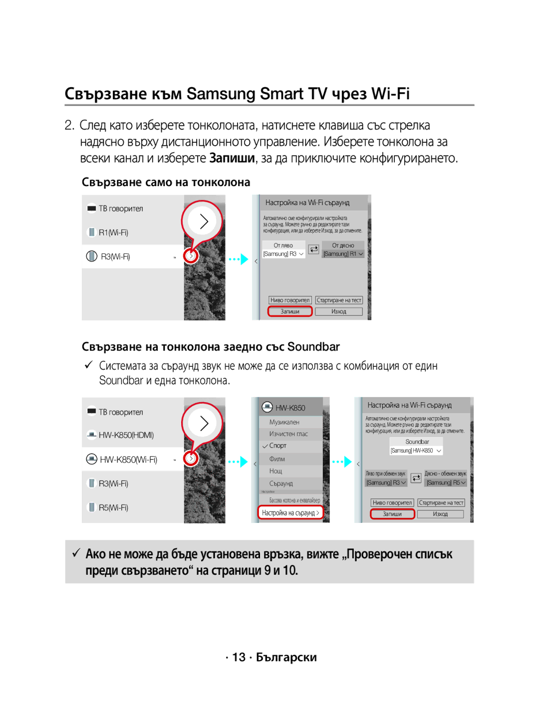 Samsung WAM3501/XN manual Свързване само на тонколона, ТВ говорител R1Wi-Fi R3Wi-Fi Настройка на Wi-Fi съраунд, R5Wi-Fi 