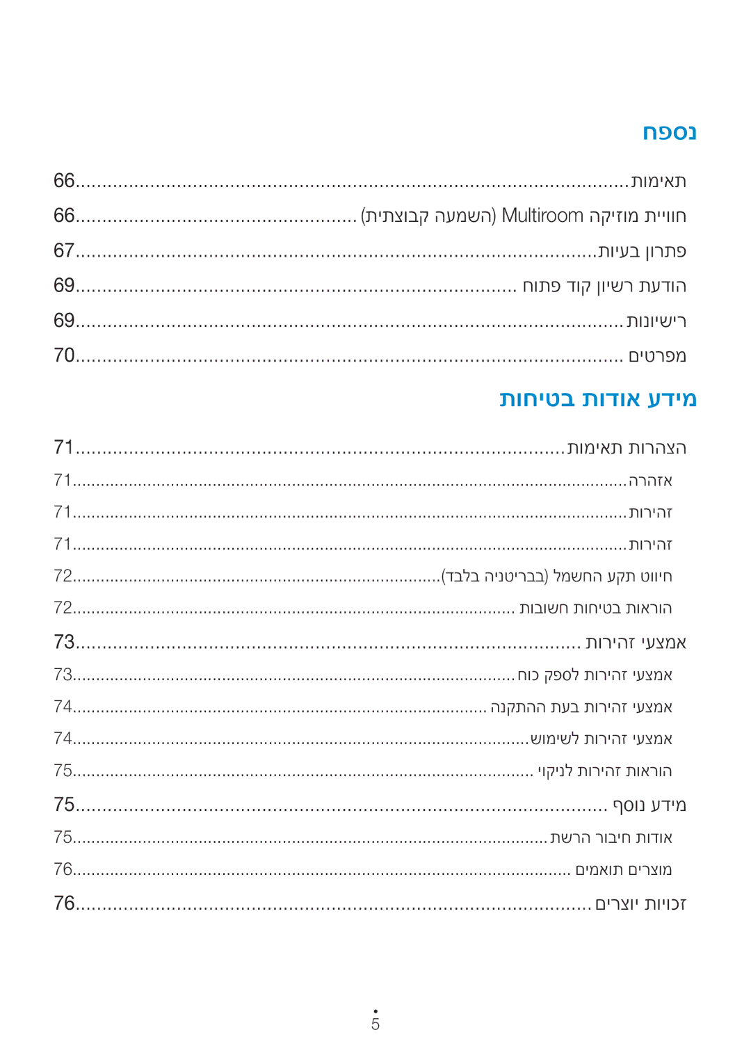 Samsung WAM350/SQ manual תומיאת, תיתצובק העמשה Multiroom הקיזומ תייווח, תויעב ןורתפ, חותפ דוק ןוישר תעדוה, תונוישיר, םיטרפמ 