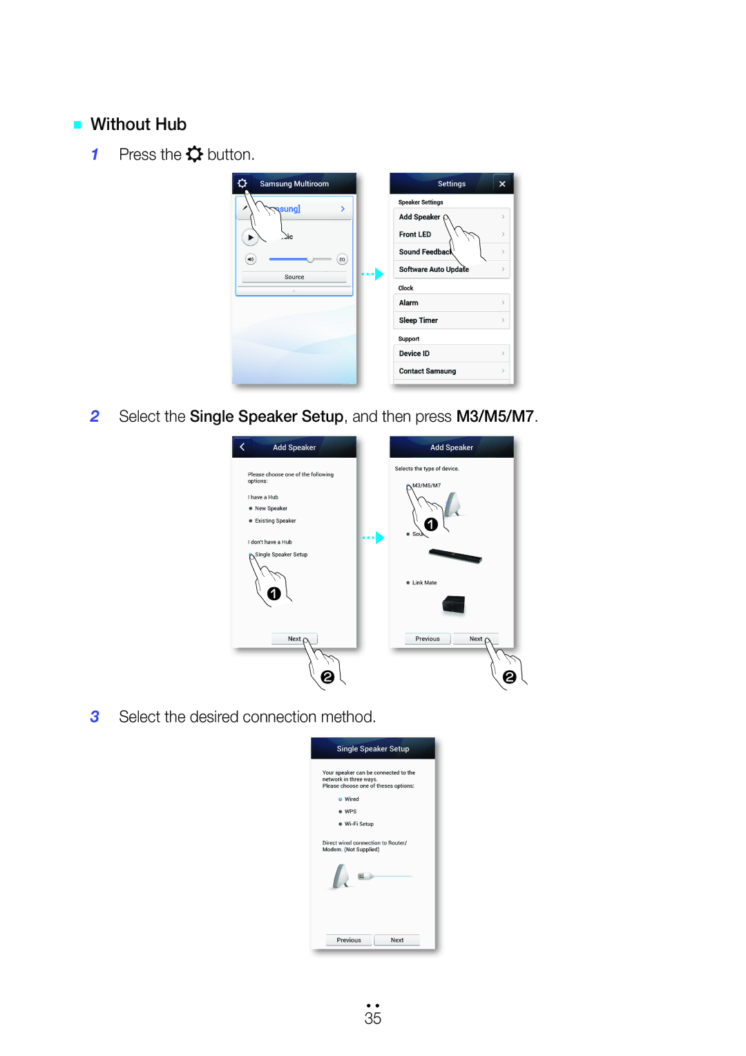 Samsung WAM350/SQ manual `` Without Hub 