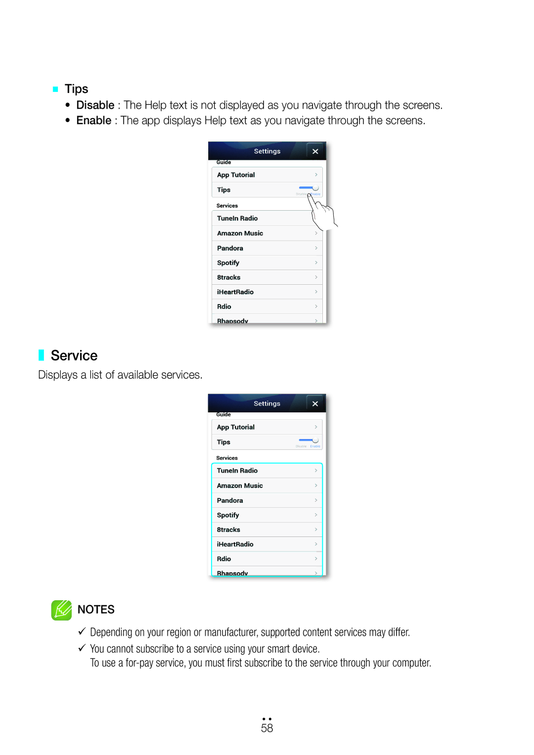 Samsung WAM350/SQ manual Service, `` Tips 