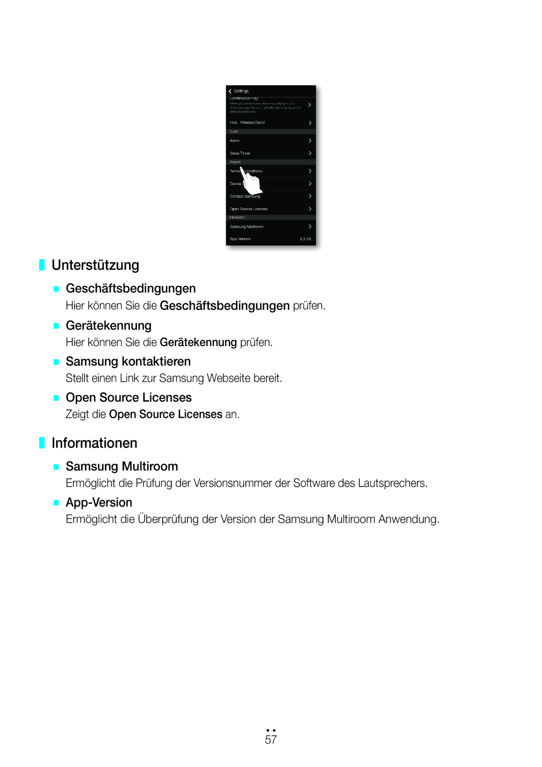 Samsung WAM351/ZF, WAM351/EN, WAM551/EN, WAM751/EN, WAM550/EN, WAM350/EN, WAM750/EN, WAM551/ZF manual Unterstützung, Informationen 