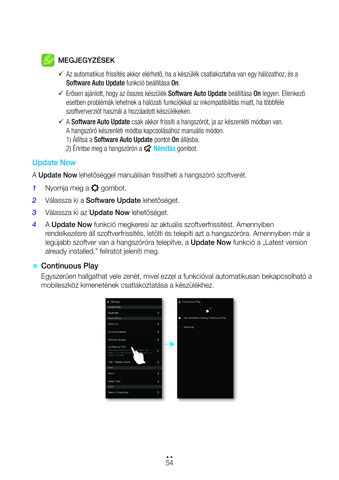 Samsung WAM750/XN, WAM351/EN, WAM551/EN, WAM751/EN, WAM550/EN, WAM350/EN, WAM750/EN, WAM550/XN Update Now, `` Continuous Play 