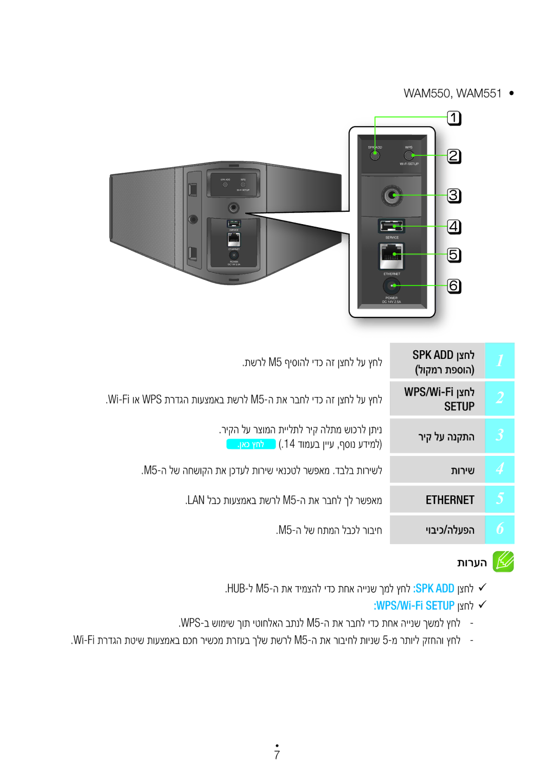 Samsung WAM750/SQ, WAM551/SQ תשרל M5 ףיסוהל ידכ הז ןצחל לע ץחל, ריקה לע רצומה תיילתל ריק הלתמ שוכרל ןתינ, ריק לע הנקתה 