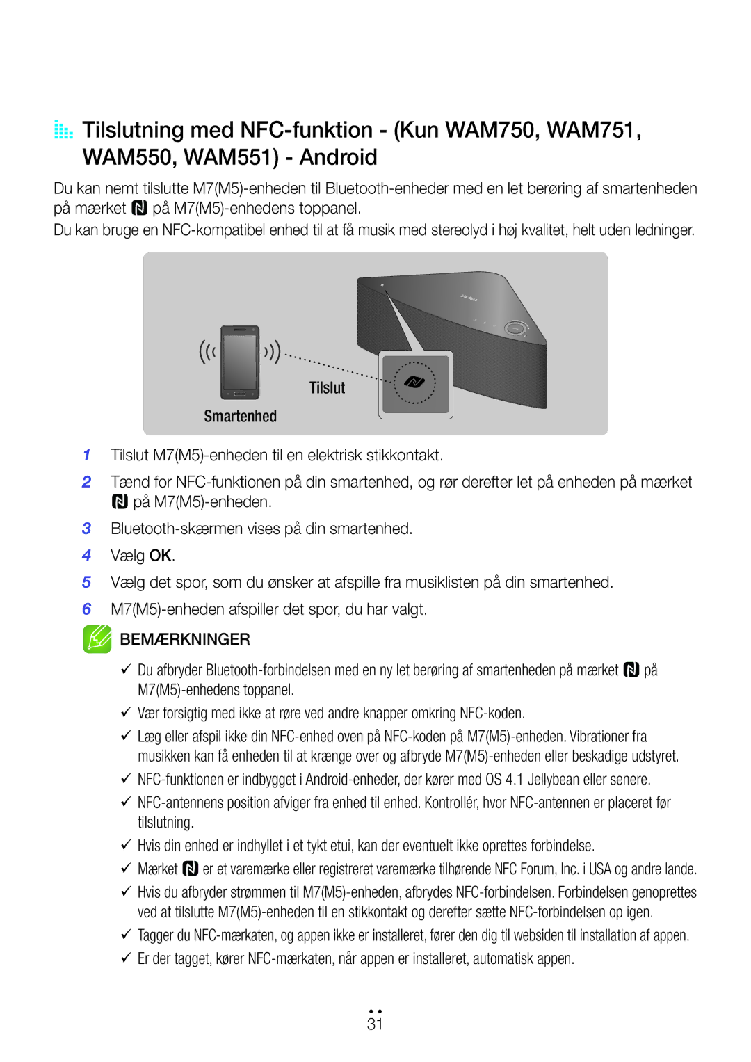 Samsung WAM750/XE, WAM551/XN, WAM551/XE, WAM751/XE, WAM550/XE, WAM551/XU, WAM351/XE, WAM350/XE manual 9Mærket 