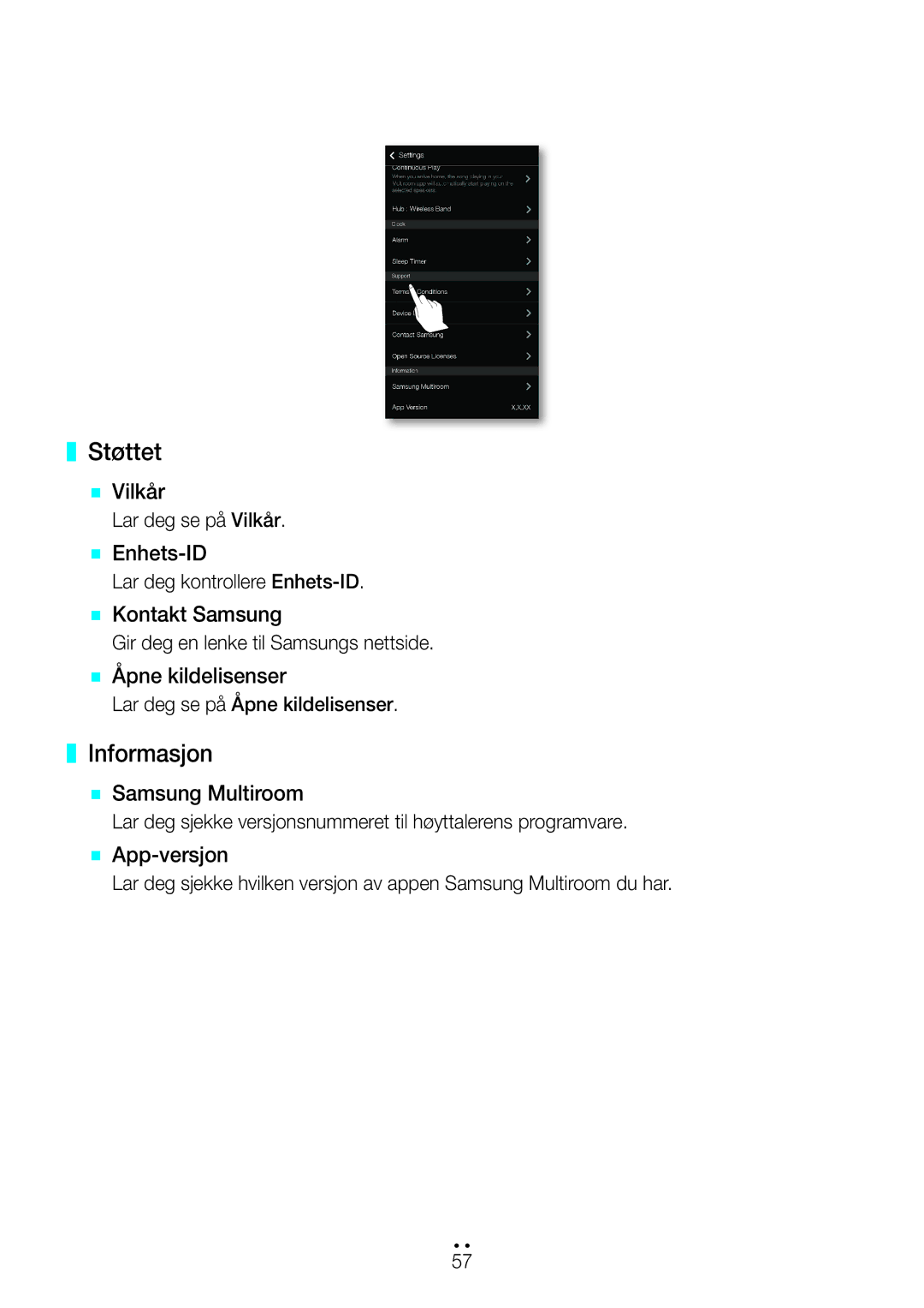 Samsung WAM551/XE, WAM551/XN, WAM751/XE, WAM550/XE, WAM551/XU, WAM351/XE, WAM350/XE, WAM750/XE manual Støttet, Informasjon 