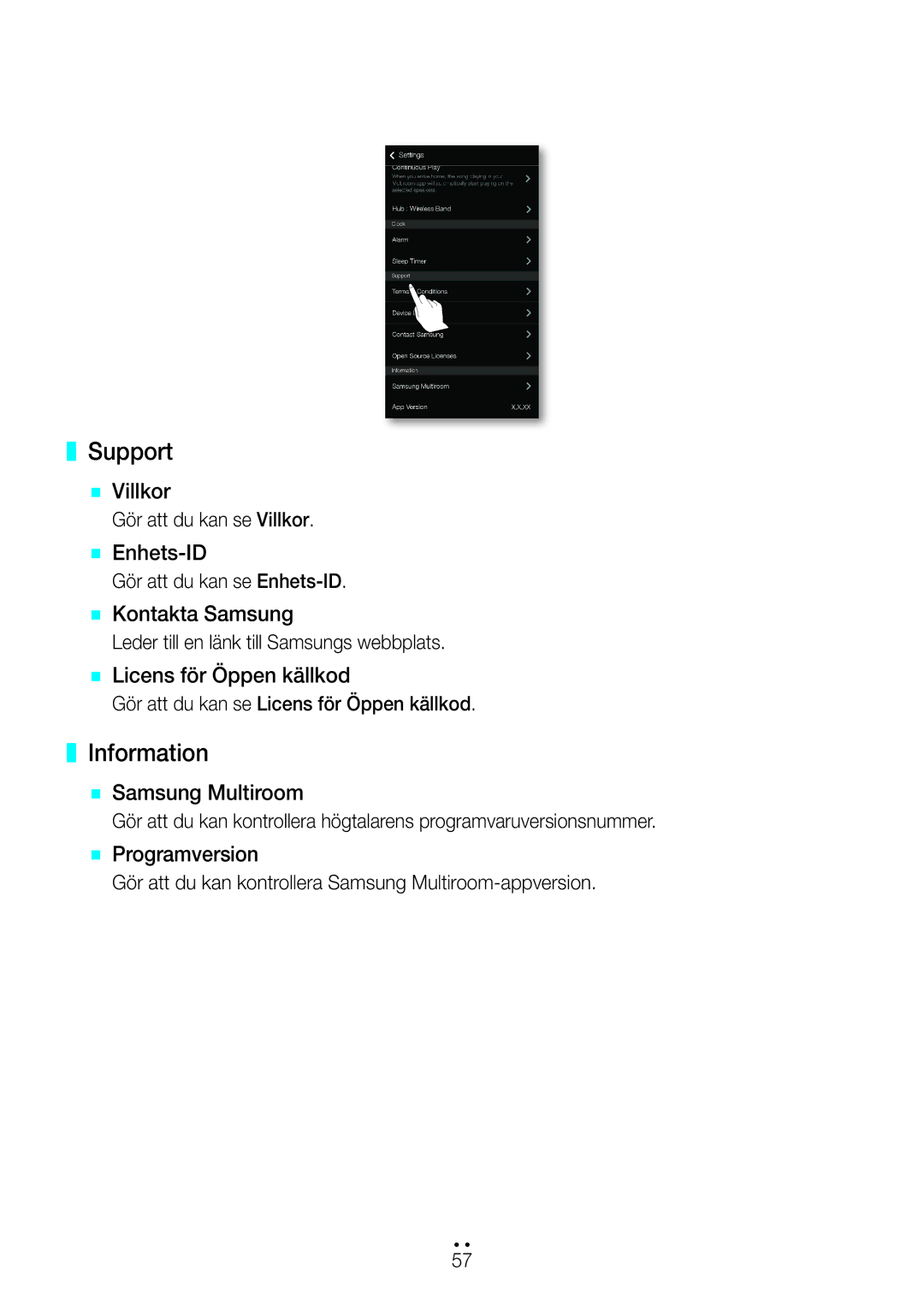 Samsung WAM551/XE, WAM551/XN, WAM751/XE, WAM550/XE, WAM551/XU, WAM351/XE, WAM350/XE, WAM750/XE manual Support, Information 