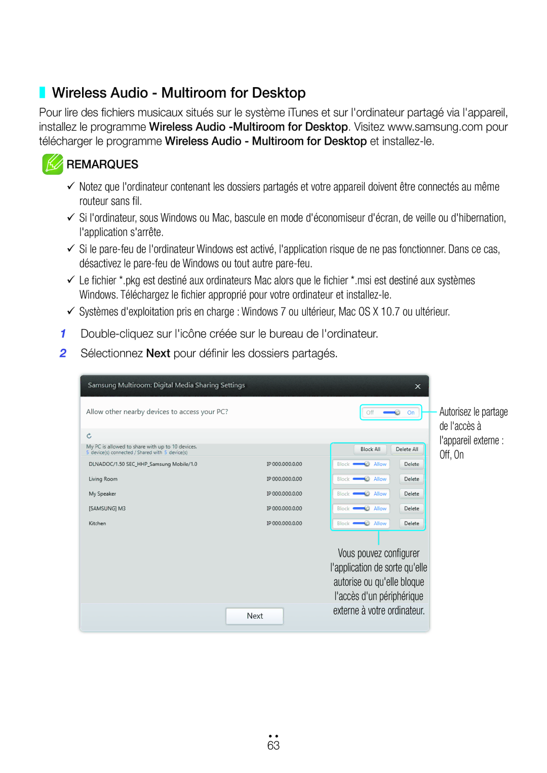 Samsung WAM351/ZF, WAM551/ZF, WAM751/ZF, WAM750/ZF, WAM550/ZF Wireless Audio Multiroom for Desktop, Vous pouvez configurer 