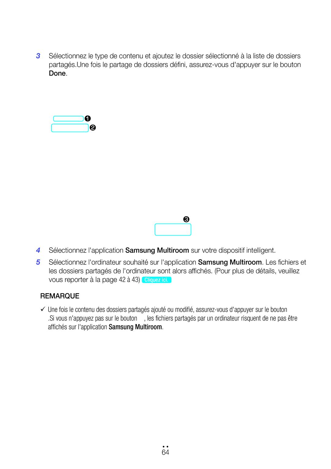 Samsung WAM550/ZF, WAM551/ZF, WAM751/ZF, WAM750/ZF, WAM351/ZF, WAM350/ZF manual Remarque 