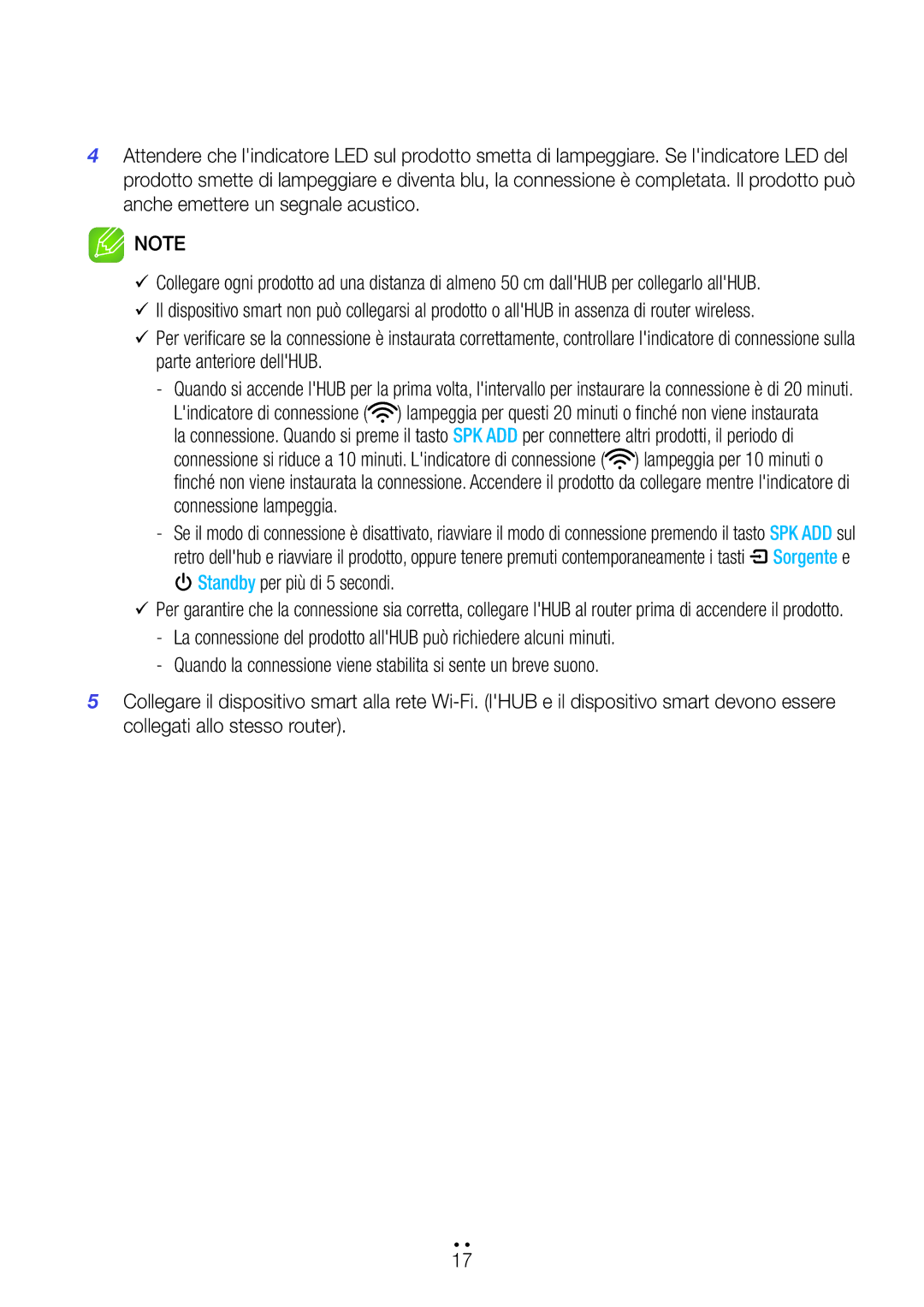 Samsung WAM7500/ZF, WAM6500/ZF manual Connessione lampeggia, Lindicatore di connessione 