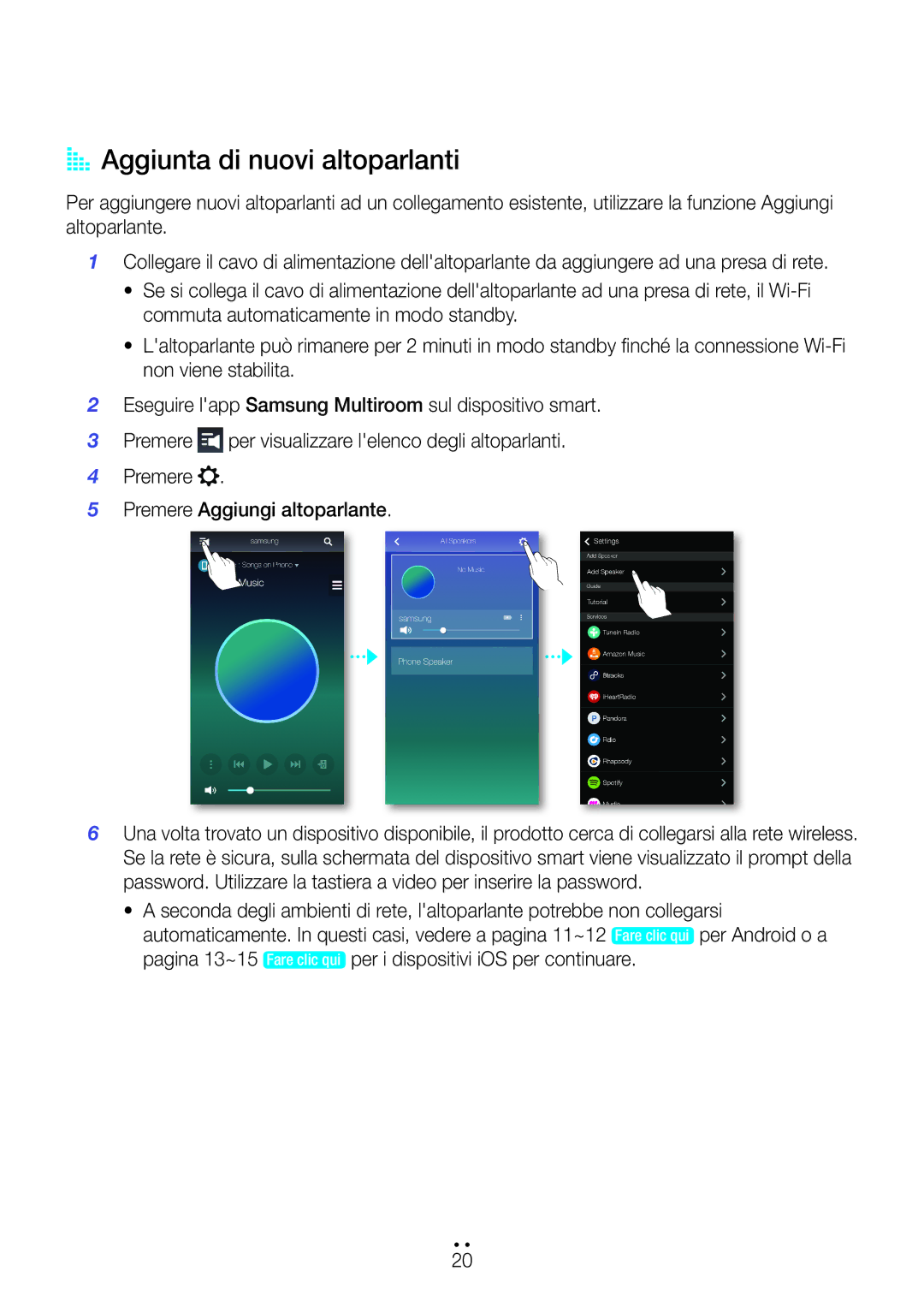 Samsung WAM6500/ZF, WAM7500/ZF manual AA Aggiunta di nuovi altoparlanti 