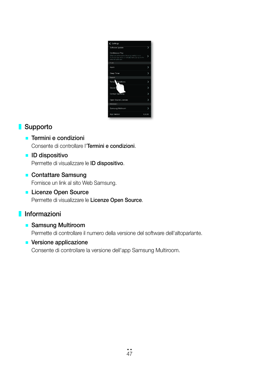 Samsung WAM7500/ZF, WAM6500/ZF manual Supporto, Informazioni 