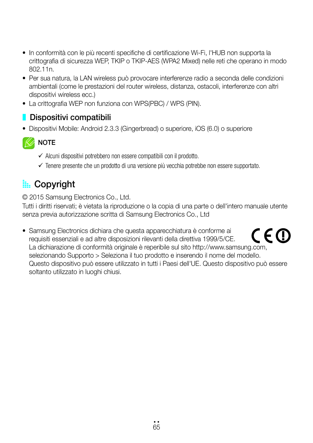 Samsung WAM7500/ZF, WAM6500/ZF manual AA Copyright, Dispositivi compatibili 