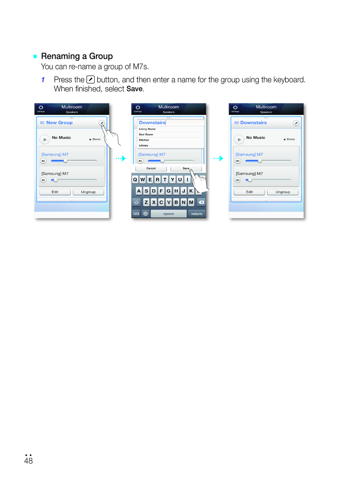 Samsung WAM750 user manual `` Renaming a group 