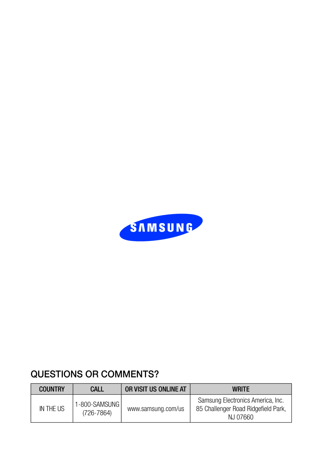 Samsung WAM750 user manual Questions or COMMENTS? 