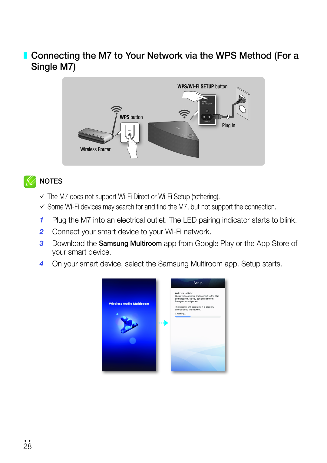 Samsung WAM750 user manual 2Connect your smart device to your Wi-Finetwork 