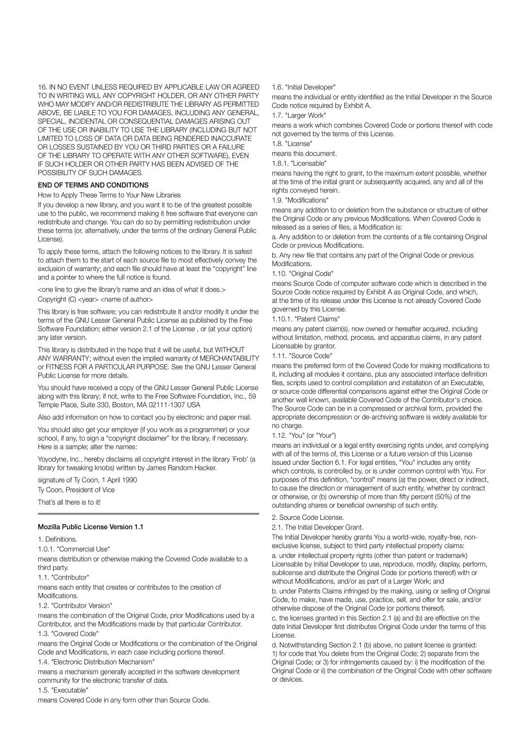 Samsung WAM750 user manual End Of Terms And Conditions 