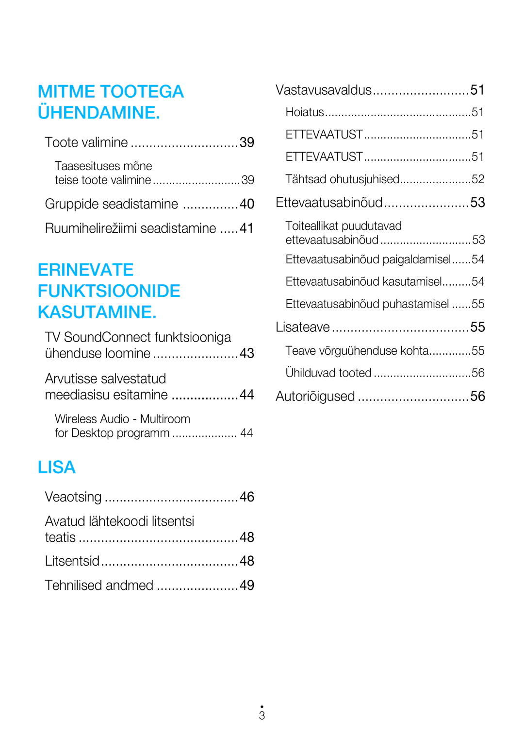 Samsung WAM7501/EN, WAM7500/EN manual Arvutisse salvestatud, Avatud lähtekoodi litsentsi 