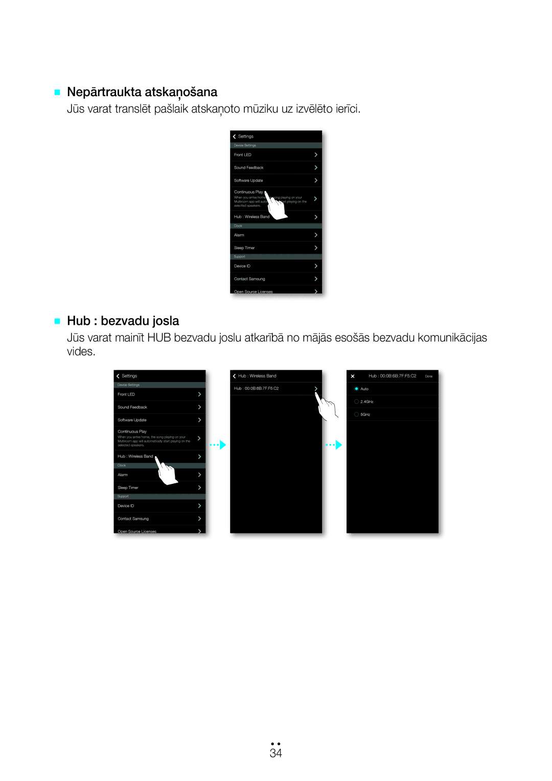 Samsung WAM7500/EN, WAM7501/EN manual Nepārtraukta atskaņošana 