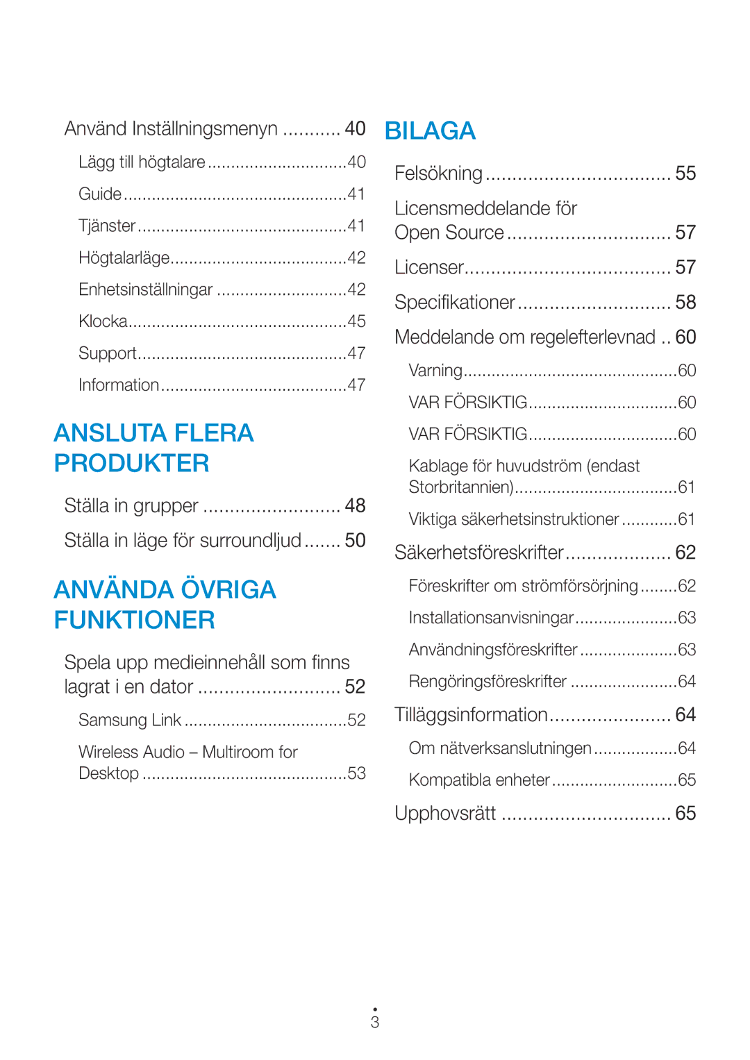 Samsung WAM6501/XE, WAM7500/XE, WAM7501/XE, WAM6500/XE manual Spela upp medieinnehåll som finns, Licensmeddelande för 