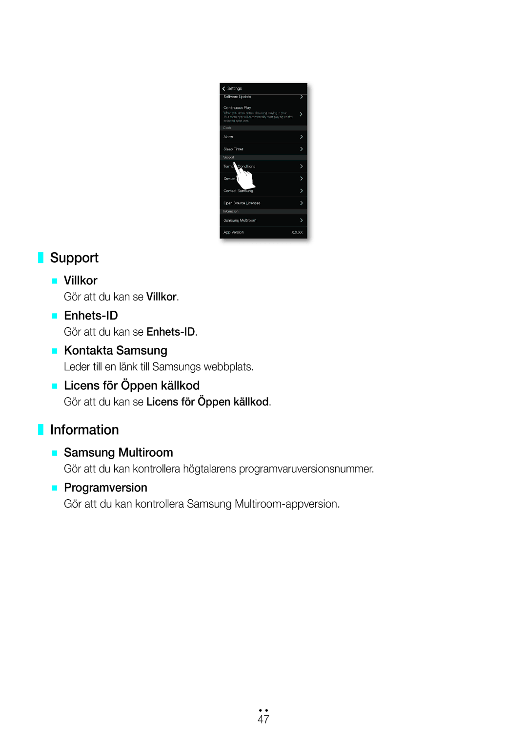 Samsung WAM6501/XE, WAM7500/XE, WAM7501/XE, WAM6500/XE manual Support, Information 