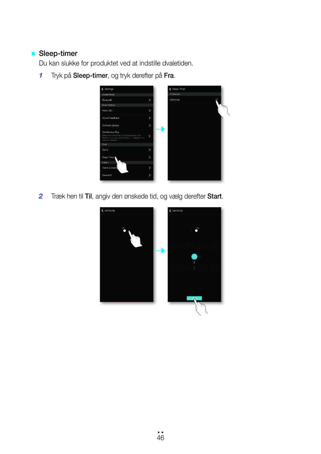 Samsung WAM6500/XE, WAM7500/XE, WAM7501/XE, WAM6501/XE manual `` Sleep-timer 