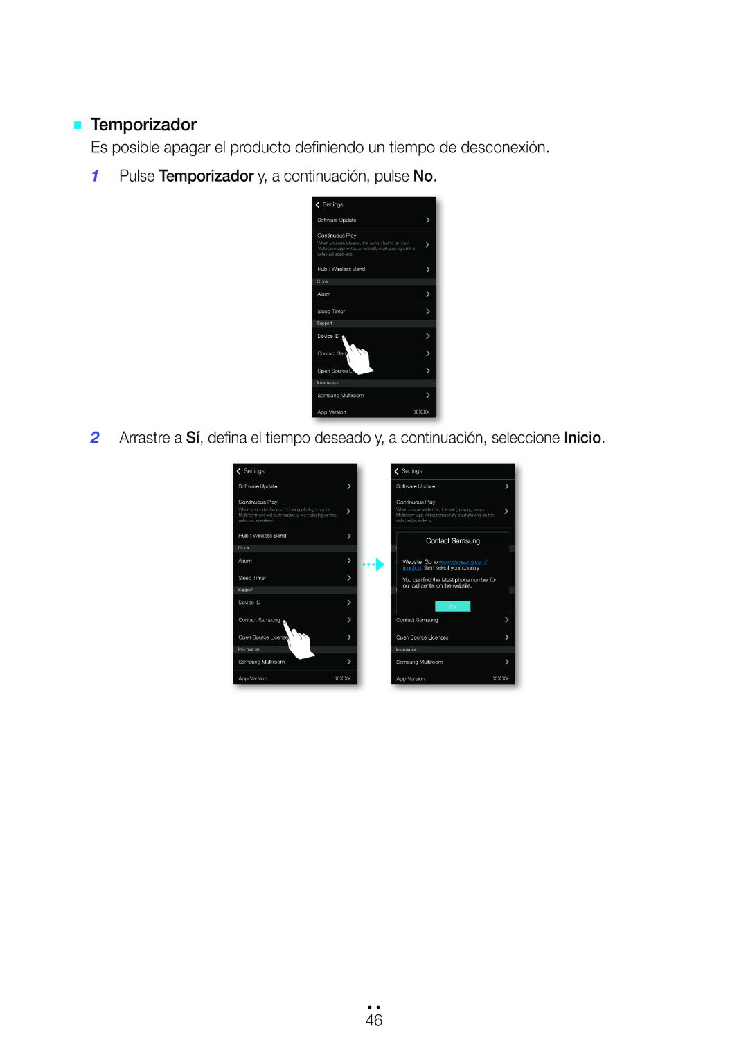 Samsung WAM6500/ZF, WAM7501/ZF, WAM7500/ZF manual `` Temporizador 