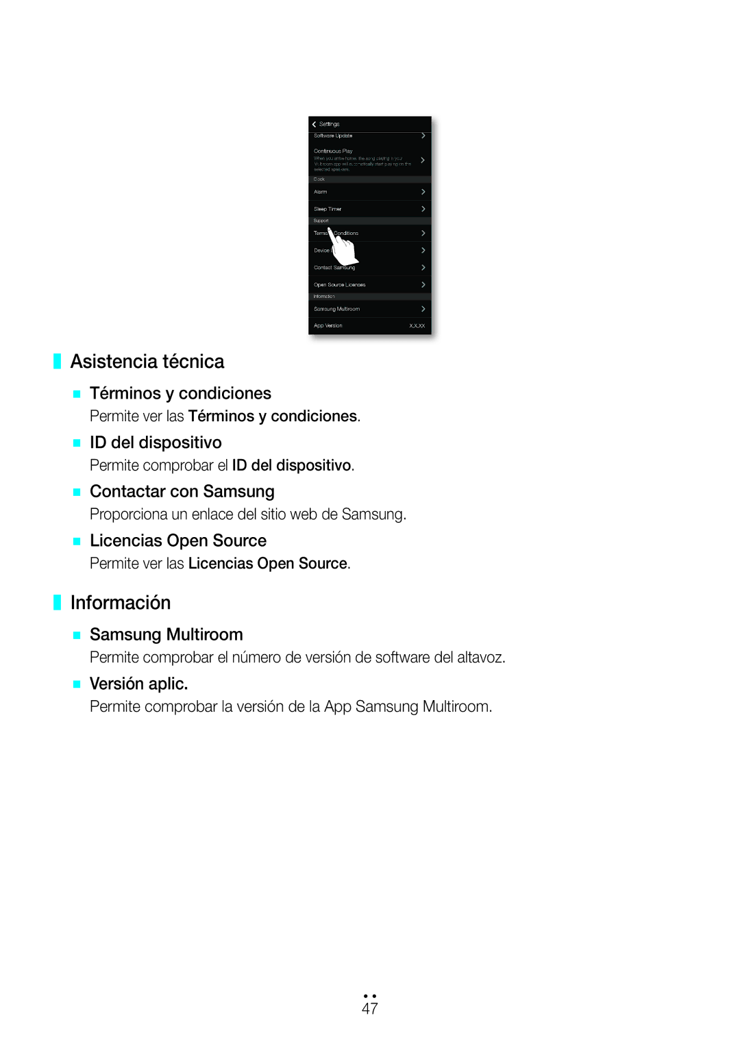 Samsung WAM7500/ZF, WAM7501/ZF, WAM6500/ZF manual Asistencia técnica, Información 