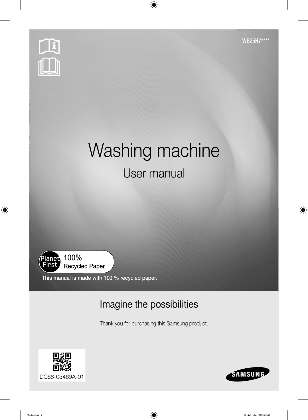 Samsung WB25H7000GS/YL manual Washing machine 