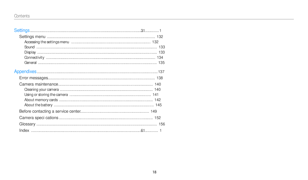 Samsung WB250F, WB280F, WB251F, WB252F user manual Contents 