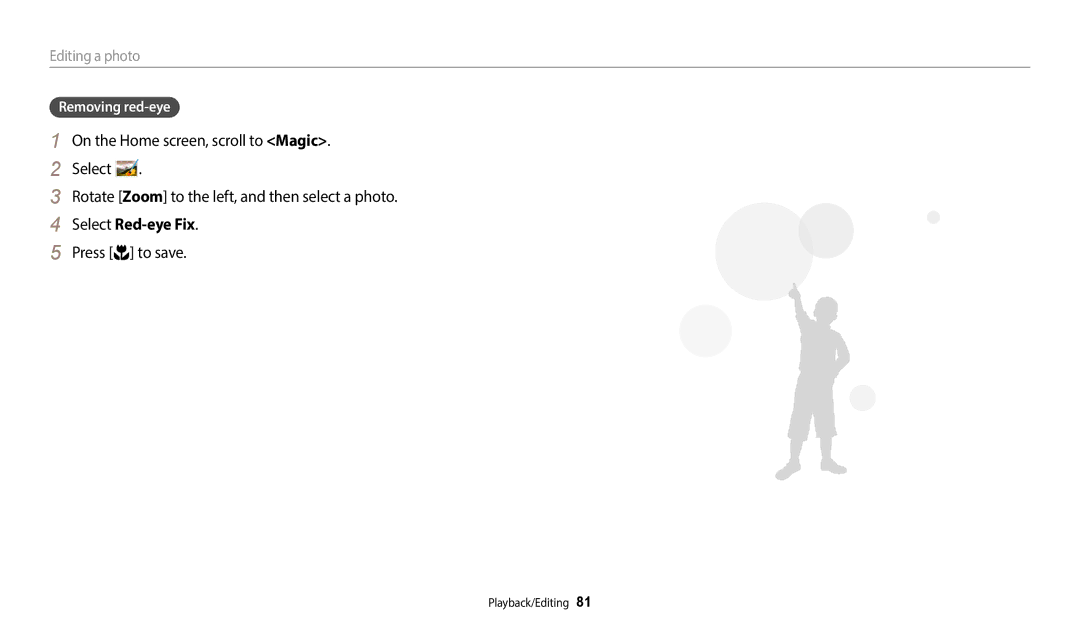 Samsung WB50F, WB52F, WB51F user manual Removing red-eye 