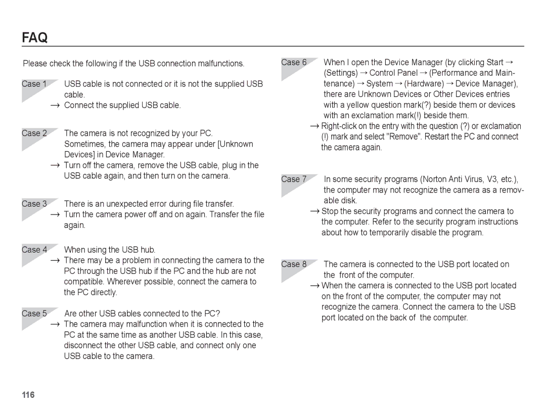 Samsung WB5500 manual Faq, Right-click on the entry with the question ? or exclamation 