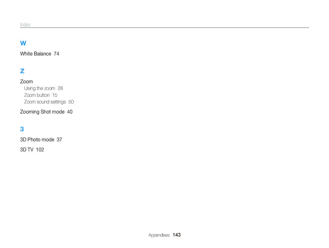 Samsung WB750 user manual Using the zoom 28 Zoom button 15 Zoom sound settings 