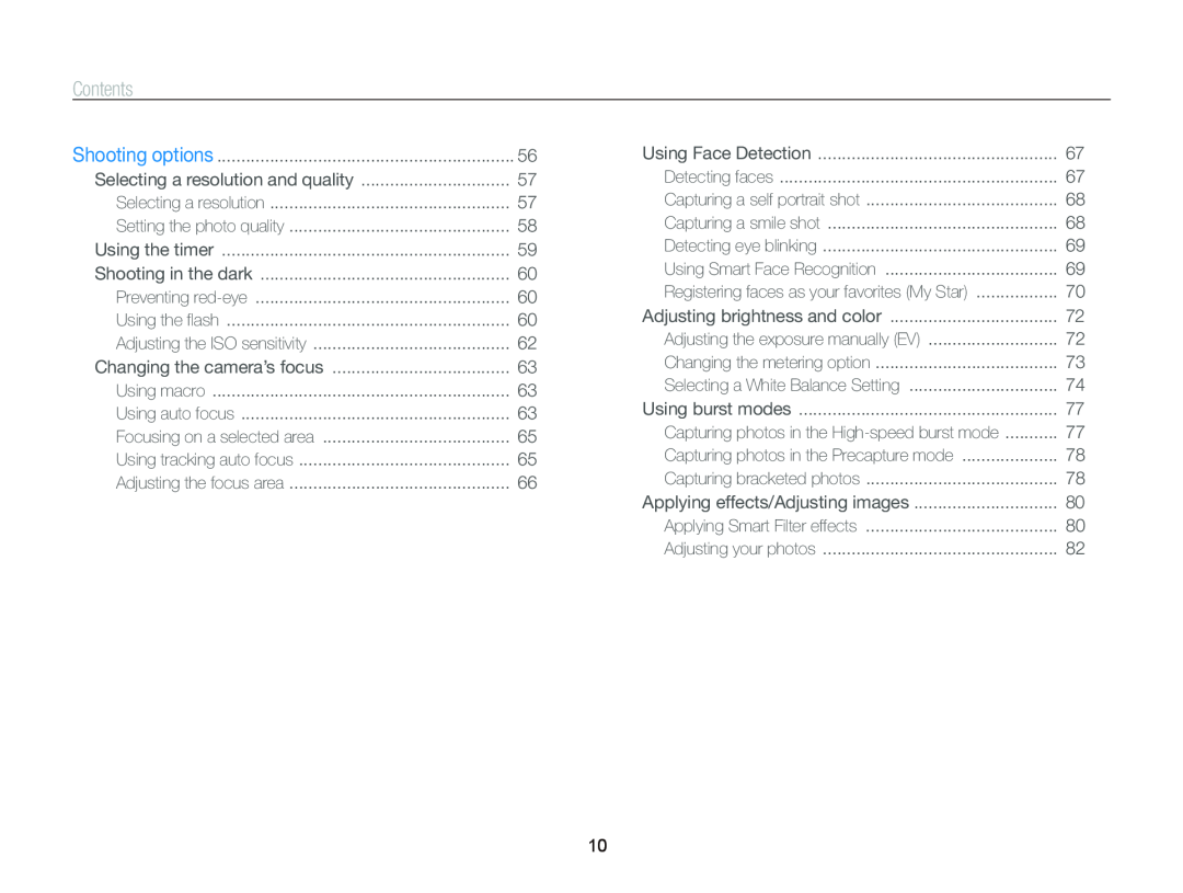 Samsung WB750 user manual Contents 