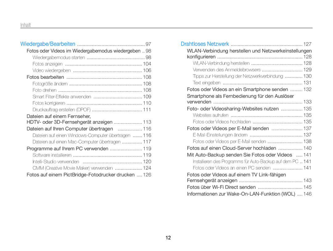 Samsung WB855F, WB850F manual 104 