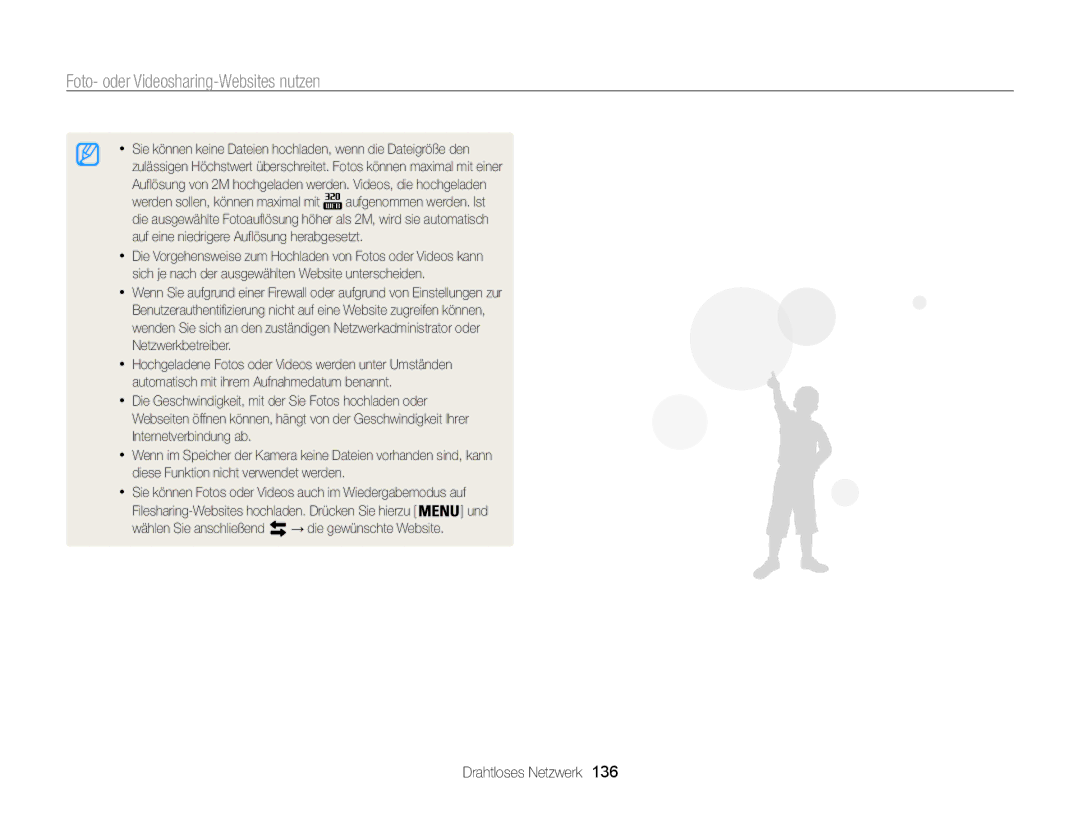 Samsung WB855F, WB850F manual Foto- oder Videosharing-Websites nutzen 