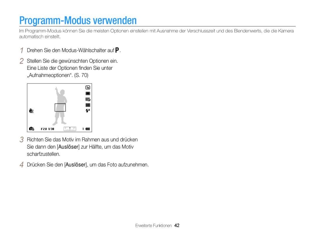 Samsung WB855F, WB850F manual Programm-Modus verwenden 