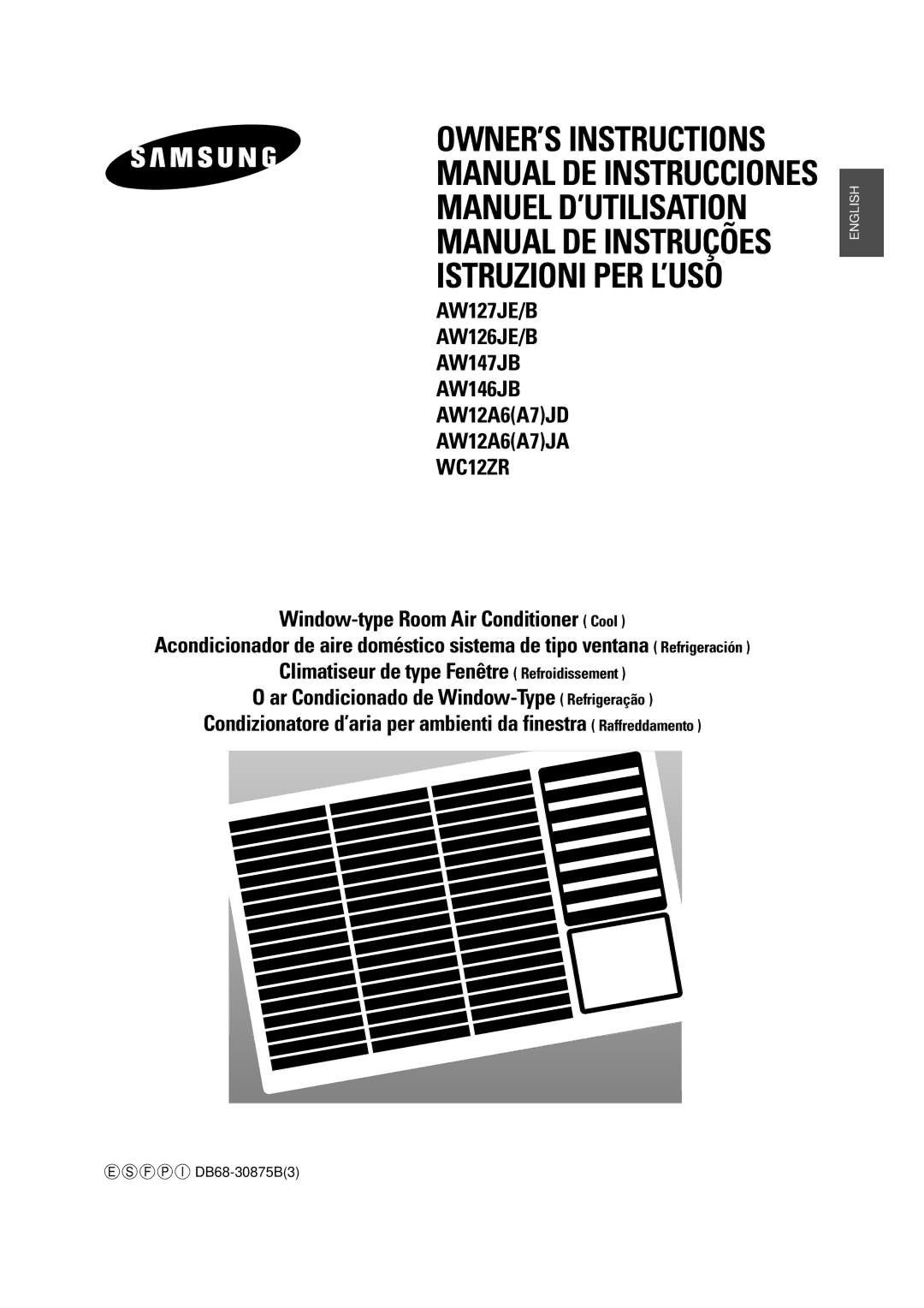 Samsung AW12A6(A7)JA, WC12ZR, AW12A6(A7)JD manuel dutilisation AW127JE/B AW126JE/B AW147JB AW146JB 