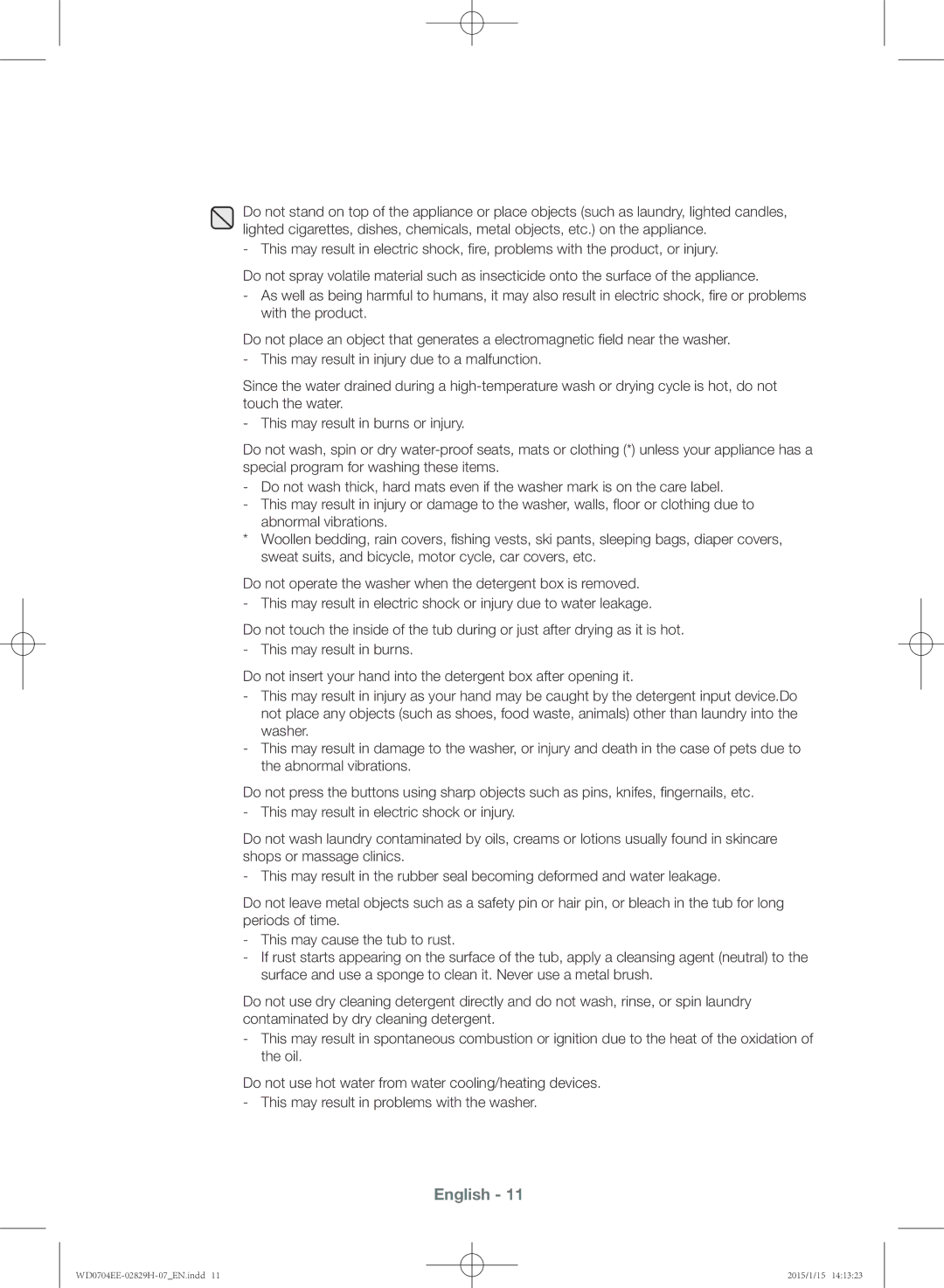 Samsung WD0704EEC/XEE manual English 