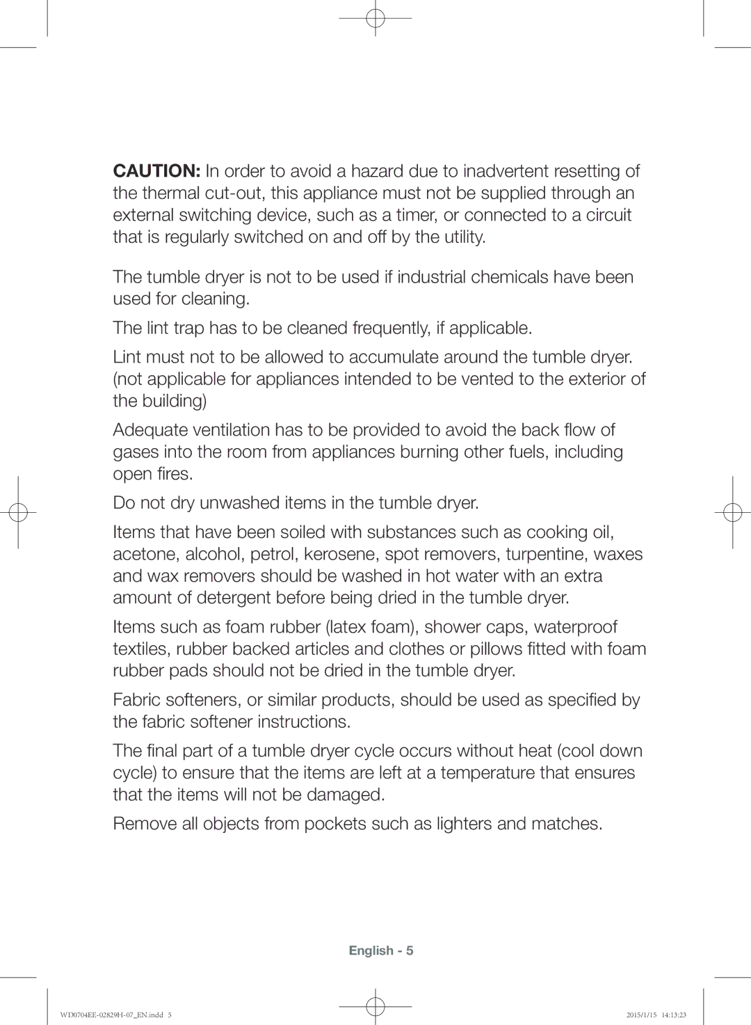 Samsung WD0704EEC/XEE manual English 