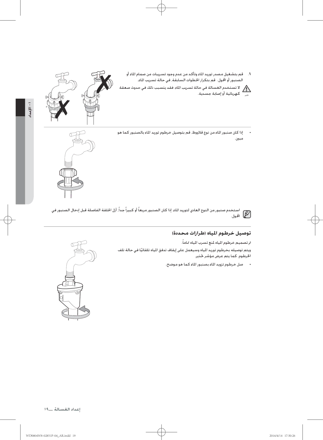 Samsung WD0804W8N/XSG manual ةددحم تازارط هايلا موطرخ ليصوت 