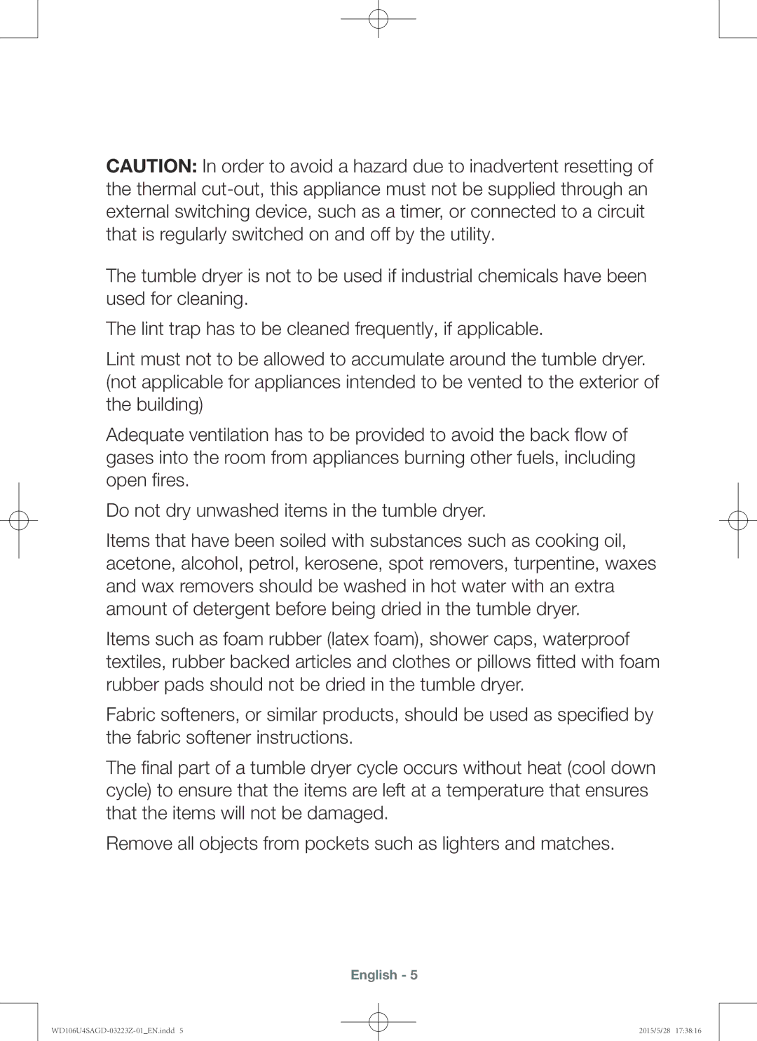 Samsung WD106U4SAGD/SV manual English 