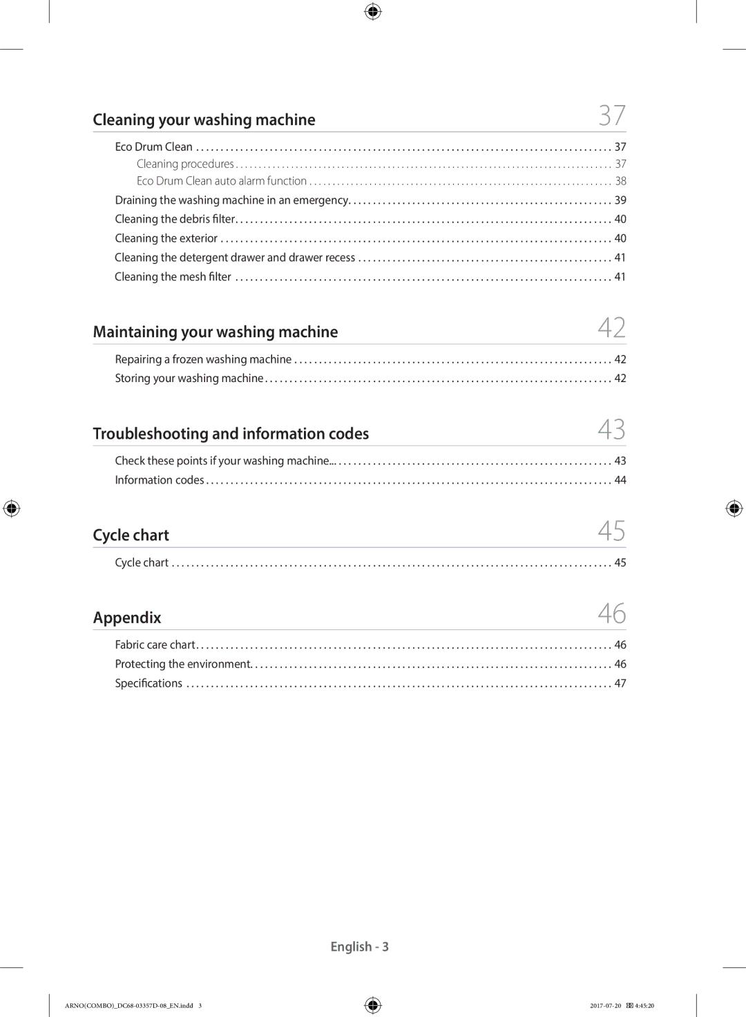 Samsung WD10F9C9U4X/YL, WD10F9C9U4W/YL manual Troubleshooting and information codes 