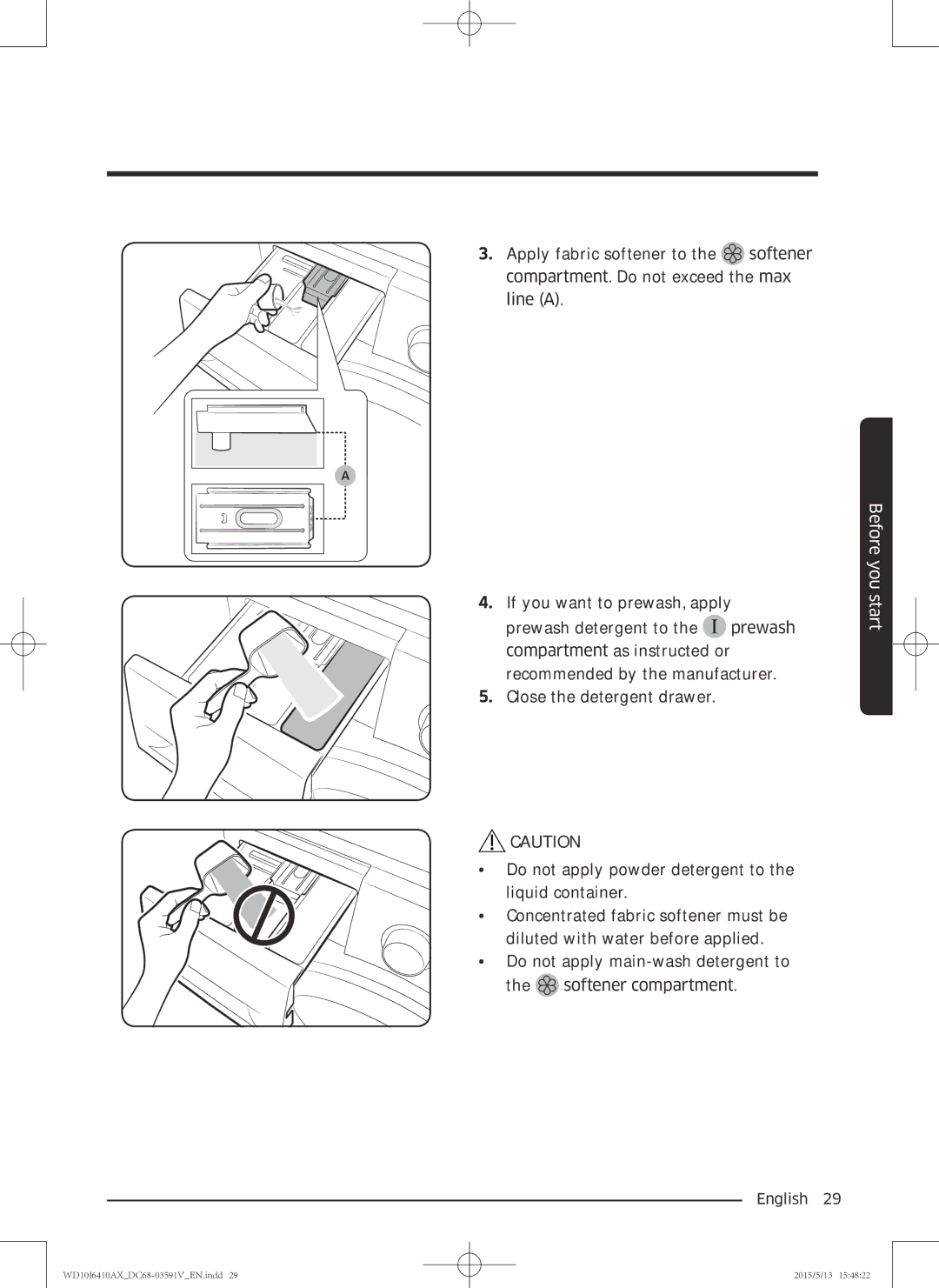 Samsung WD10J6410AX/SV manual Before you start 