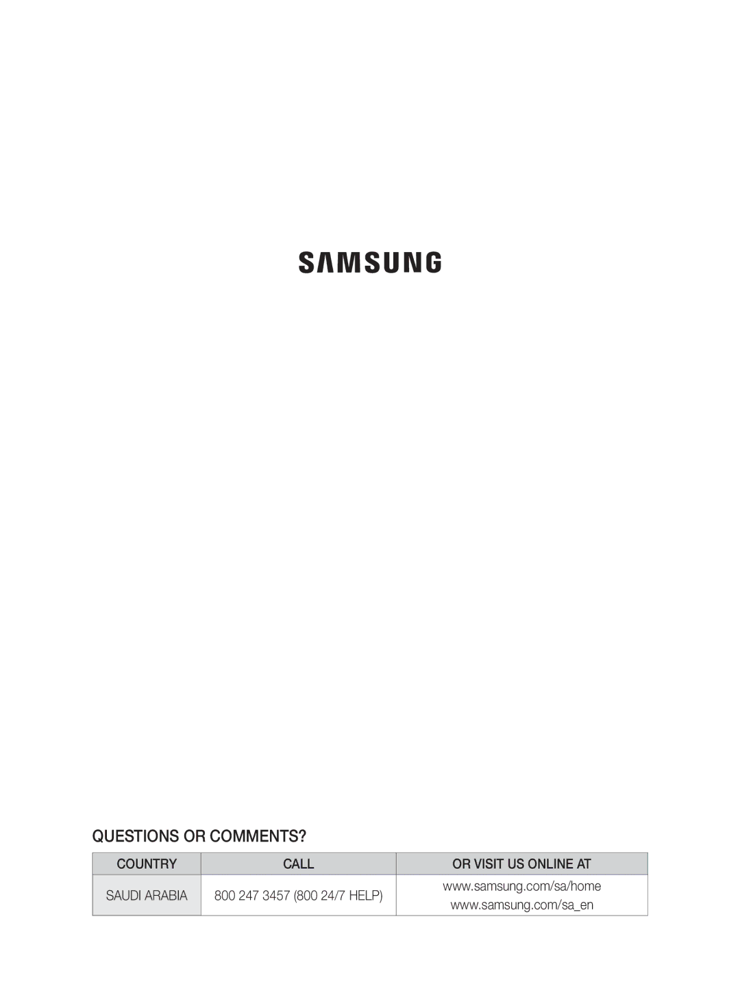 Samsung WD10J8420GW/YL manual Questions or COMMENTS? 