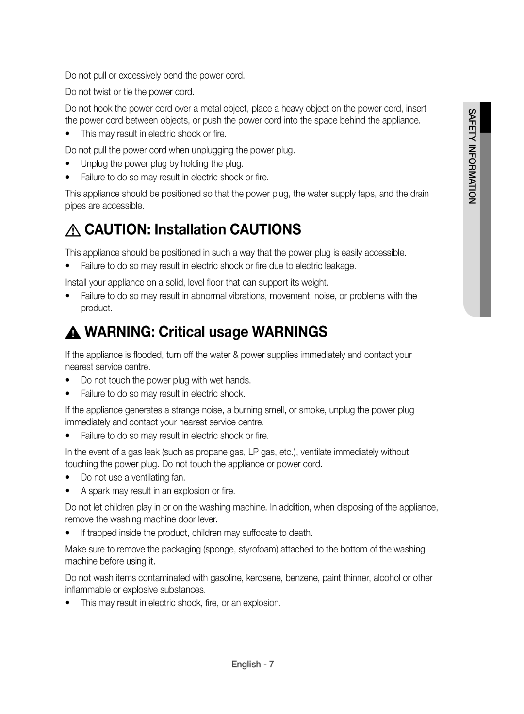 Samsung WD10J8420GW/YL manual English 