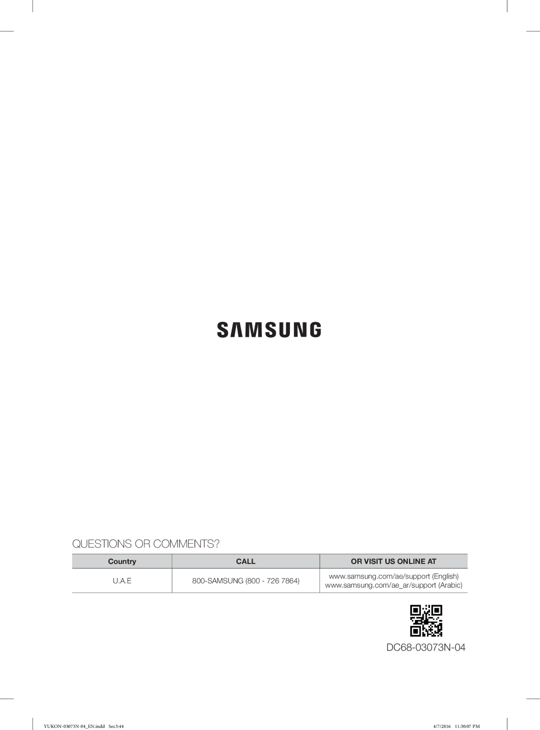 Samsung WD1172XVM/XSG manual Questions or COMMENTS? 