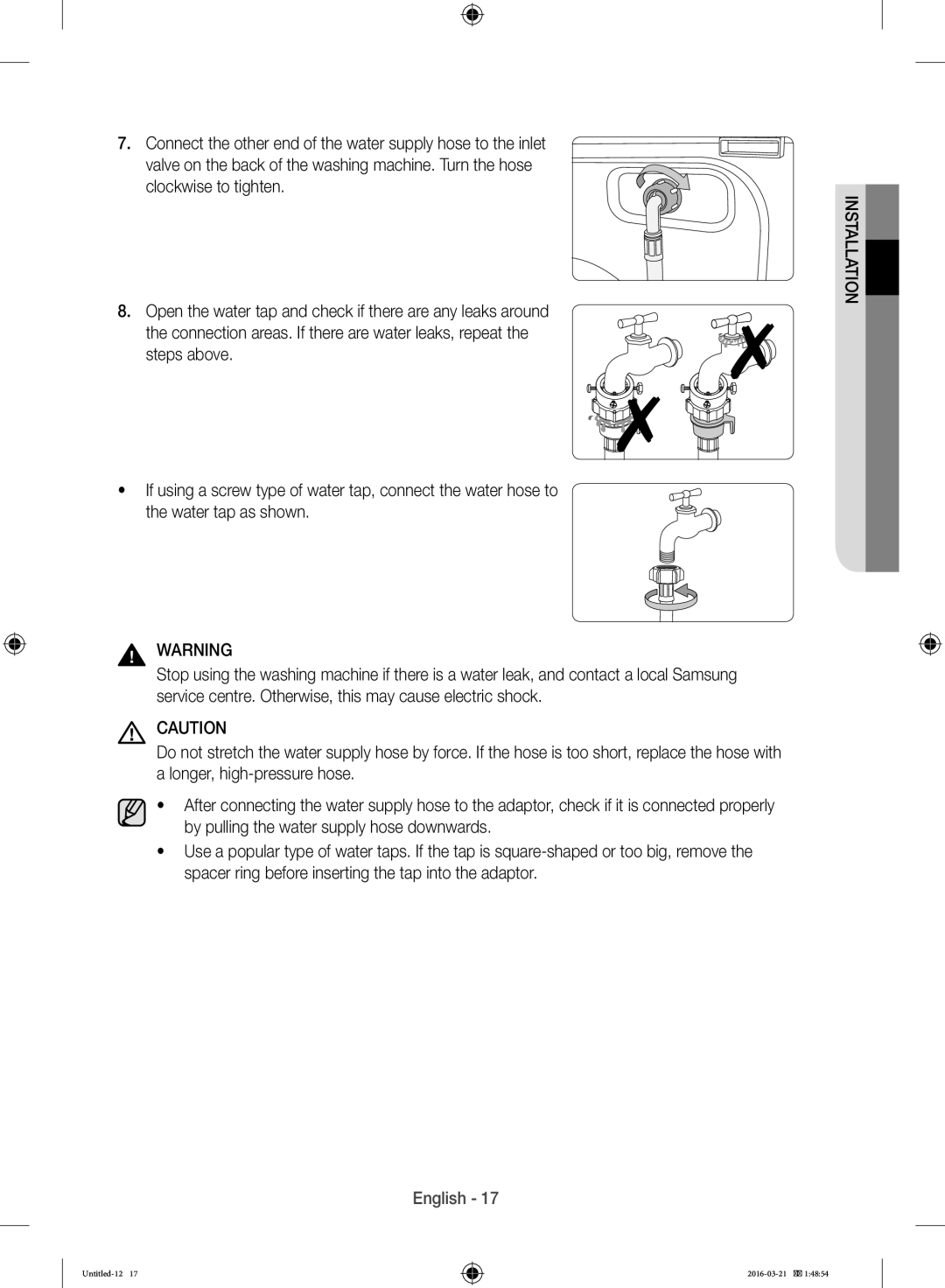 Samsung WD14F5K5ASV/YL manual English 